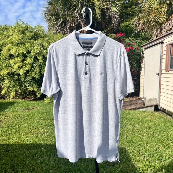 Banana Republic Grey Standard Fit Short Sleeve Polo Shirt Size L - Picture 1 of 6